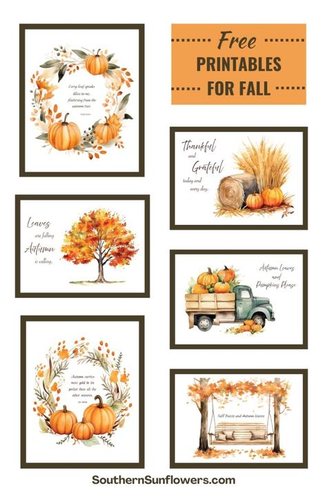 Free Printable Fall Wall Art, Fall Printables Free, Thanksgiving Wall Art, Free Fall Printables, Free Thanksgiving Printables, Christian Fall, Vintage Picnic Basket, Fall Vignettes, Creative Kids Crafts