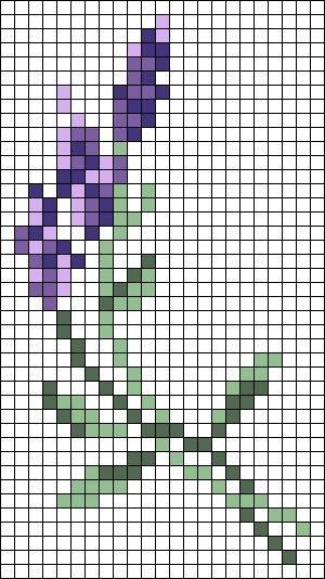 Cross Stitch Patterns Lavender, Dimensions Cross Stitch, Grid Patterns, Fall Cross Stitch, Garden Bouquet, Graph Paper Drawings, Lavender Flower, Pixel Art Pattern, Embroidered Towels