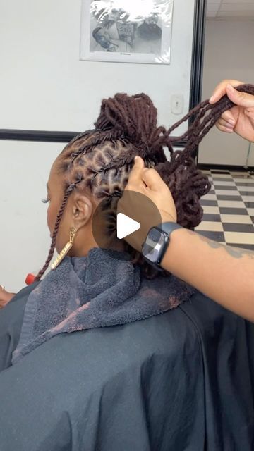 Dreads Halloween Costume, Loc Bun Mohawk, Locs Hairstyles Mohawk, Faux Locs Mohawk Styles, Elegant Loc Updo Styles Black Women, Mohawk With Dreads, Mohawk With Locs, Long Locs Updo, Locs Mohawk Styles Women