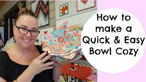 Microwave Cozy Pattern Fabric Bowls, Bowl Cozy Tutorial Sewing Patterns, How To Make Soup Bowl Cozies, How To Make A Bowl Cozy Video, Microwave Bowl Potholder, Bowl Cosy Pattern, Bowl Cozies Tutorial, How To Make A Bowl Cozy, Sewing Bowl Cozies