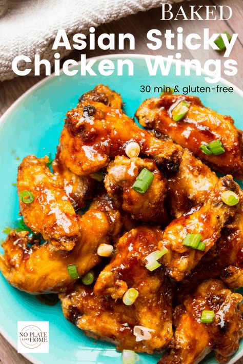 Asian Wing Sauce, Asian Sticky Chicken, Superbowl Snacks Dessert, Wings Buffalo, Asian Chicken Wings, Nachos Recipe Beef, Bowl Chicken, Sticky Chicken Wings, Wing Sauce Recipes