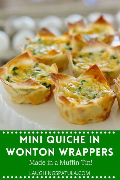 Wonton Wrapper Recipes Appetizers, Wrapper Recipes, Appetizers For Party Easy, Violet Tea, Wonton Wrapper Recipes, Mini Quiche Recipes, Quiche Recipes Easy, Wonton Recipes, Mini Appetizers