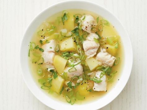 Get Spicy Caribbean Fish Soup Recipe from Food Network Caribbean Fish, Fish Stew Recipes, Recipes Fish, Fish Stew, Fish Soup, Seafood Soup, Potato Soup Recipe, Chicken Soup Recipes, Cooking Recipe