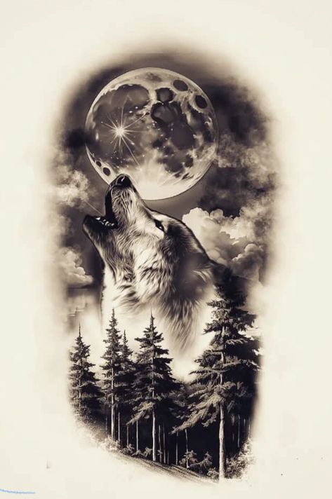 Light And Dark Wolf Tattoo, Wolf Howling Tattoo Design, Wolf Howling At The Moon Tattoo, Wolf Calf Tattoo Men, Eagle And Wolf Tattoo, Animal Lover Tattoo Ideas, Pack Of Wolves Tattoo, Alpha Wolf Tattoo Men, Native Wolf Tattoo