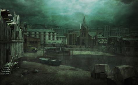 innsmouth-waterfront_small Shadow Over Innsmouth, The Shadow Over Innsmouth, Lovecraft Art, Mountains Of Madness, Call Of Cthulhu Rpg, Weird Fiction, Lovecraftian Horror, H P Lovecraft, Hp Lovecraft