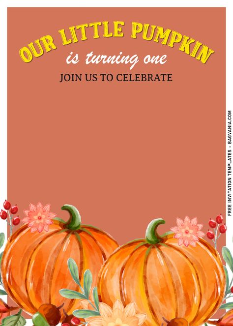 Get 8+ Cute Pumpkin Patch First Birthday Party Invitation Templates #free #freeinvitation2019 #birthday #disney #invitations #invitationtemplates Pumpkin Birthday Invitation, Pumpkin Patch First Birthday, Pumpkin Themed Birthday, Fall Party Invitations, Pumpkin Invitation, Pumpkin First Birthday, Free Printable Invitations Templates, Fall Birthday Parties, Birthday Coloring Pages