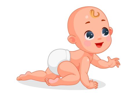 Cute baby crawling Illustration Design Poster, Baby Spa, Baby Crawling, Baby Illustration, Pintura Facial, Macrame Wall Hanging Diy, Crawling Baby, Baby Drawing, Baby Clip Art