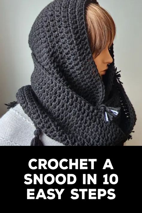 How to Crochet a Snood Crochet Snoodie Free Pattern, Crochet Snood Free Pattern Simple, Crochet Cowl Scarf Free Pattern, How To Crochet A Snood, Easy Crochet Snood Free Pattern, Hooded Cowl Crochet Pattern Free Snood, Free Scoodie Crochet Pattern, Free Snood Crochet Pattern, Free Crochet Snood Pattern