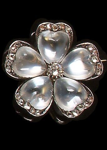 A late Victorian moonstone and diamond flower brooch, circa 1890. Diamond Flower Brooch, The Bling Ring, Antique Brooches, Moonstone Jewelry, Diamond Flower, Victorian Jewelry, Fantasy Jewelry, Vintage Jewels, Antique Jewellery