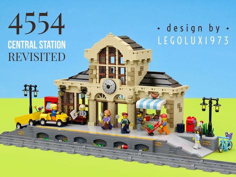 4554 Central Station Revisited | +++ Building Instructions a… | Flickr Lego Train Station, Lego Train, Train Theme, Classic Lego, Lego Trains, Building Instructions, Minecraft Building, Lego Projects, Building Ideas