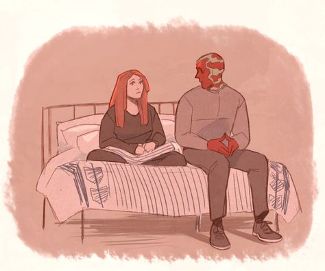 Vision Fanart, Wandavision Art, Adele 21, Olsen Scarlet Witch, Vision Art, Scarlet Witch Marvel, Scarlett Witch, Marvel Fan Art, Wanda And Vision