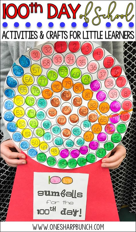 100th Day Of School Necklace, Gumball Craft, 100th Day Of School Ideas, 100th Day Activities, 100th Day Of Kindergarten, Gumball Machine Craft, 100th Day Of School Activities, 100 Días De Clases, 100th Day Of School Crafts