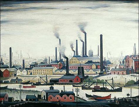 Lowry: Bury | Flickr - Photo Sharing! Industrial Paintings, Acrylic Painting On Paper, River Bank, Salford, English Artists, Art Uk, Industrial Art, British Art, Naive Art