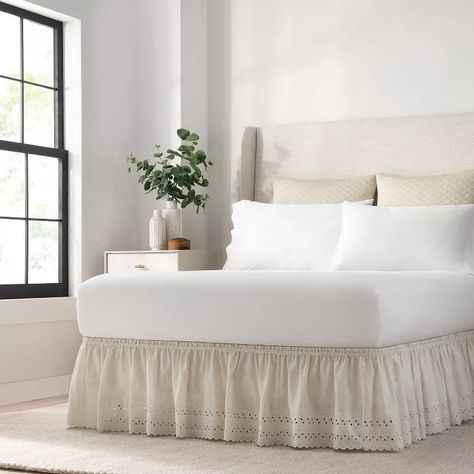 Wrap Around Eyelet Ruffled Bed Skirt - EasyFit™ : Target Solid Bed, Box Springs, Beautiful Bed, Ruffle Bed Skirts, Elegant Bedding, Easy Stretches, Dust Ruffle, Ruffle Bedding, Bed Skirt