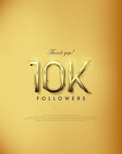 Golden design thank you 10K followers. simple and elegant premium vector background. 10 K Followers Thank You, 10 K Followers, Premium Vector Background, Golden Design, 10k Followers, Background Background, Flat Design, Vector Background, Premium Vector