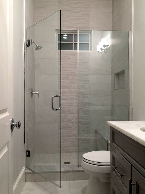 Bathroom Renovation Shower, Clean Shower Doors, Bathroom Shower Doors, Shower Renovation, Nerd Room, Glass Shower Doors Frameless, Bathrooms Ideas, Guest Bathroom Remodel, Bathroom Makeovers