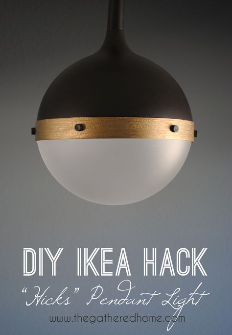 Ever dreamed of owning a Hicks pendant light? Check out this DIY Ikea Hack from Brynne at thegatheredhome.com and create your own at a fraction of the cost. Ikea Light Fixture, Hicks Pendant, Ikea Pendant Light, Ikea Lighting, Amazing Ikea Hacks, Lighting Hacks, Hacks Ikea, Diy Platform Bed, Diy Pendant Light