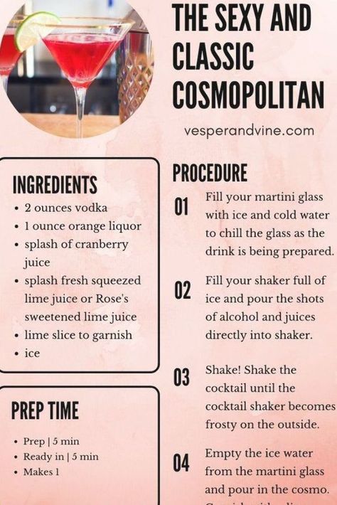 Cosmo Drink, Cosmopolitan Drink Recipe, Cosmo Martini, Cosmopolitan Cocktail Recipes, Cosmopolitan Drink, Cosmopolitan Recipe, Cosmo Recipe, Cosmo Cocktail, Cranberry Drinks