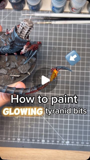 Pourtzeentch Paints on Instagram: "New tutorial ! Got asked a couple of times how I did the glowing orange parts on my T-fex’s gun… and this part of the trygon was the perfect excuse to both use this technique again and shoot a little tutorial ! 
With this one done, I think I’ve almost explain how my tyranids paint recipes, besides how I paint brains and bases. Maybe it is something to cover in the future?
.
.
.
.
.
.
.
.
#tyranids #paintingwarhammer #tyranids40k #paintingwarhammer40k #pourtzeentch_paints @warhammerofficial #art #paintingforgeworld #miniaturepainting #wip #grimdark #warhammer40k #warhammercommunity #hivefleet #leviathan #trygon #hivefleetazhdar" Warhammer Bases Tutorials, Warhammer 40k Objective Markers, 40k Tyranids Paint Scheme, Warhammer 40k Miniatures Tyranids, Grimdark Tyranids, Tyranid Paint Scheme, Warhammer 40k Grimdark, Tyranids Art, Tyranids Paint Scheme