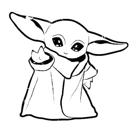 Yoda Coloring Page, Cute Yoda, Stitch Coloring, Yoda Drawing, Lego Baby, Paw Patrol Christmas, Stitch Coloring Pages, Inspiration Painting, Star Wars Ships