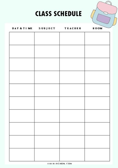 class schedule printable Class Schedule Template Wallpaper, Class Schedule Template Lockscreen, Free Student Planner Printables, College Schedule Template, Free Student Planner, School Schedule Printable, Class Printables, Class Schedule College, Babysitter Notes