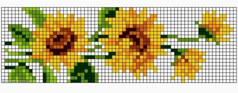 Sunflower Loom Beading Patterns, Sunflower Bead Pattern, Weaving Loom Diy, Macrame Bracelet Patterns, Loom Bracelet Patterns, Basic Embroidery Stitches, Embroidery Stitches Tutorial, Cross Stitch Patterns Flowers, Cross Stitch Bookmarks