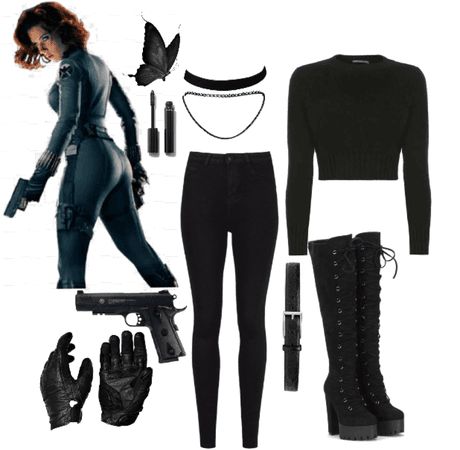 Black Widow Inspired Outfits, Black Widow Outfit Ideas, Widow Outfit, Black Widow Outfit, Marvel Inspired Outfits, Marvel Dress, Meeting Outfit, Badass Outfit, Black Velvet Choker