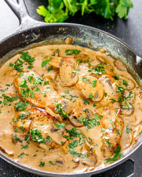 Chicken with Creamy White Wine Mushroom Sauce Mushroom White Wine Sauce, Cooking Wine Recipes, Chicken With Mushroom Sauce, Mushroom Sauce For Chicken, Chicken White Wine Sauce, Chicken With Mushroom, Mushroom Wine Sauce, White Wine Cream Sauce, White Wine Chicken