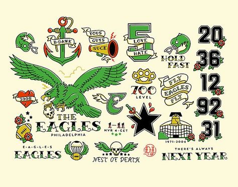 Philadelphia Eagles Art, Eagles Tattoo, Flying Banner, Black Panther Cat, Football Tattoo, Philly Eagles, Funny Logo, Tattoo Inspiration Men, Fly Eagles Fly