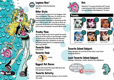 Monster High Lagoona Blue Profile by SweetieShelly.deviantart.com on @DeviantArt Blue Profile, Monster High Lagoona, Monster High School, Monster High Pictures, Monster High Party, Moster High, Turtle Birthday, Lagoona Blue, Monster High Art