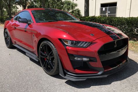 2020 Ford Mustang Shelby GT500 (Rapid Red, supercharged 5.2L V8, 7-speed DCT) Ford Mustang Shelby Gt500 2023, New Tesla Roadster, 2023 Board, Red Mustang, Cool Truck Accessories, Gt 500, Mustang Gt500, Ford Mustang Car, Ford Mustang Shelby Gt500