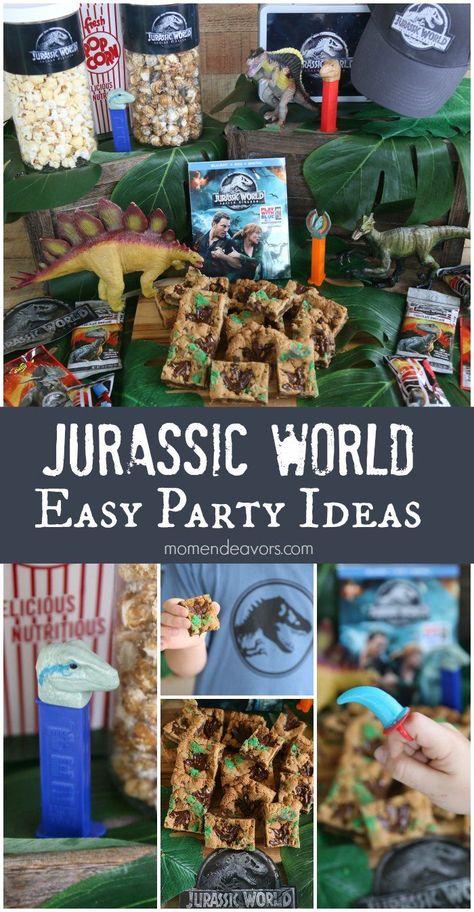 Have some dinomite family fun with a Jurassic World movie night or a Jurassic Park themed party, complete with easy dinosaur-themed ideas! Jurassic Park Lego Party, Jurassic World Party Food, Jurassic World Dominion Birthday Party, Lego Jurassic World Birthday Party, Jurassic Park Movie Night Food, Jurassic Park Party Food, Jurassic World Party Decorations, Jurrasic World Birthday Party Ideas, Jurassic World Party Ideas