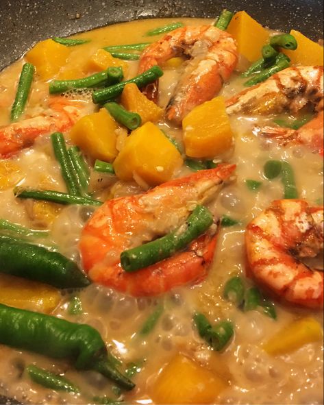 Ginataang Hipon, Ginataang Kalabasa, Pinoy Food, Red Curry, Thai Red Curry, Yummy Food, Ethnic Recipes