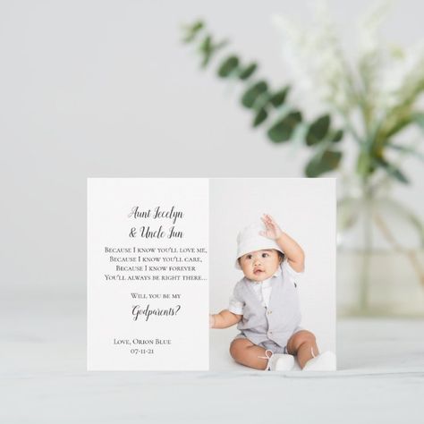 Be My Godparents Proposal Photo Invite | Zazzle.com Godparents Invitation, Basketball Invitations, Invitation Letter, Proposal Photos, God Parents, Forever Yours, First Birthdays, Invitation Template, Place Card Holders