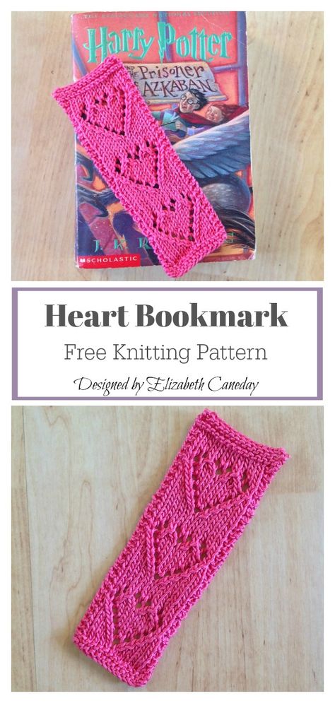 Heart Bookmark Free Knitting Pattern #freeknittingpattern #knittingpattern #bookmarkfreepattern #laceheartfreepattern Knitting Projects Free, Heart Bookmark, Crochet Knit Stitches, Knitted Heart, Easy Knit, Knitting Books, Knitted Wit, Knitting Gift, Knitting Charts