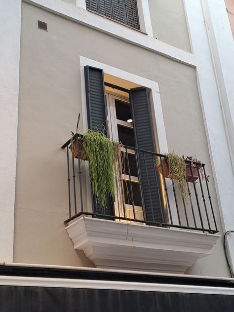 Small Window Balcony, Balcony Railing Decorating Ideas, Juliet Window Balconies, Juliet Balcony Decor, Juliet Balcony Ideas, Claremont House, Juliette Balcony, Window Balcony, French Balcony