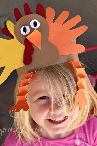 Best Thanksgiving Crafts for Kids - Turkey Hat Turkey Headband Craft, Thanksgiving Headbands, Diy Thanksgiving Crafts, Thanksgiving Hat, Fun Thanksgiving Crafts, Thanksgiving Crafts Preschool, Turkey Hat, Easy Thanksgiving Crafts, November Crafts