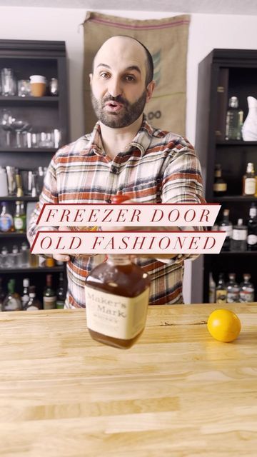 Freezer Door Old Fashioned, Freezer Door Cocktails, Freezer Door Cocktail Recipes, Freezer Door Cocktail, Bottle Of Whiskey, Bartending Tips, Hard Drinks, Old Fashioned Drink, Ice Block