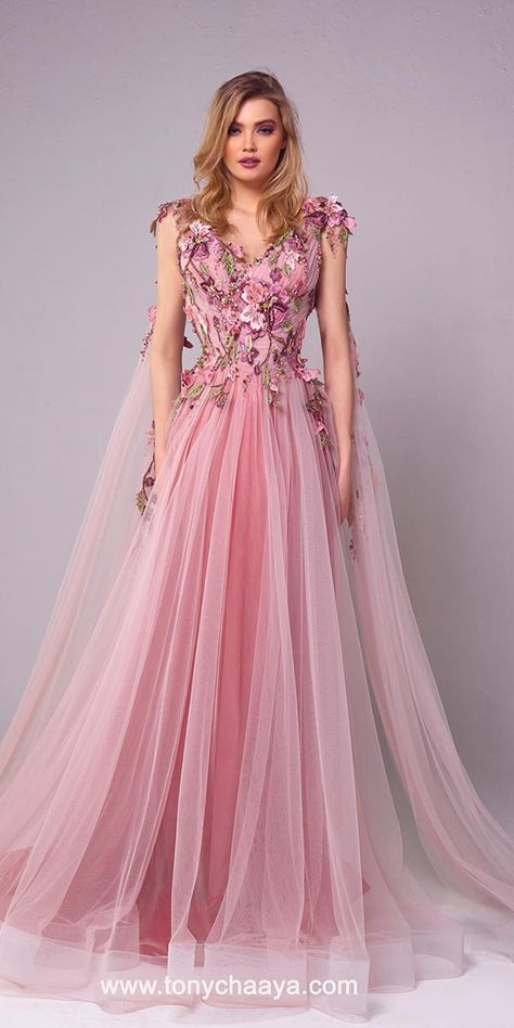 فستان زهري, Pink Gown, Wedding Dress Guide, Pink Wedding Dresses, Elegant Wedding Dress, White Wedding Dresses, Gorgeous Gowns, Embroidery Dress, Evening Dresses Long