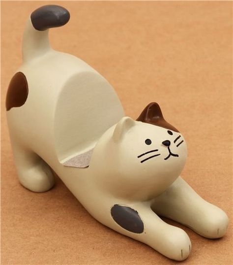 Polymer Clay Cat, Tanah Liat, Clay Diy Projects, Ceramic Cat, Seni 3d, Cute Polymer Clay, Clay Animals, Ceramic Animals, ดินปั้น Polymer Clay