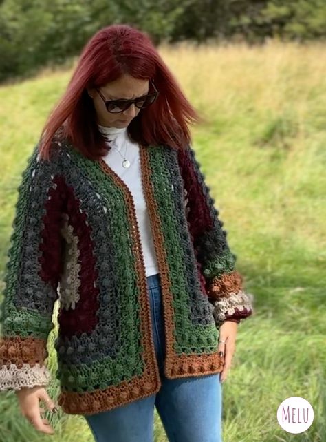 Bobblina Longline Hexi Cardi Crochet Pattern by Melu Crochet  – Melu Crochet Hexi Cardi Crochet Pattern Free, Crochet Hexi Cardigan, Hexi Cardi Crochet, Hexi Cardigan, Crochet Kimono Pattern, Crochet Cardigan Pattern Free, Crochet Kimono, Modern Crochet Patterns, Free Chart