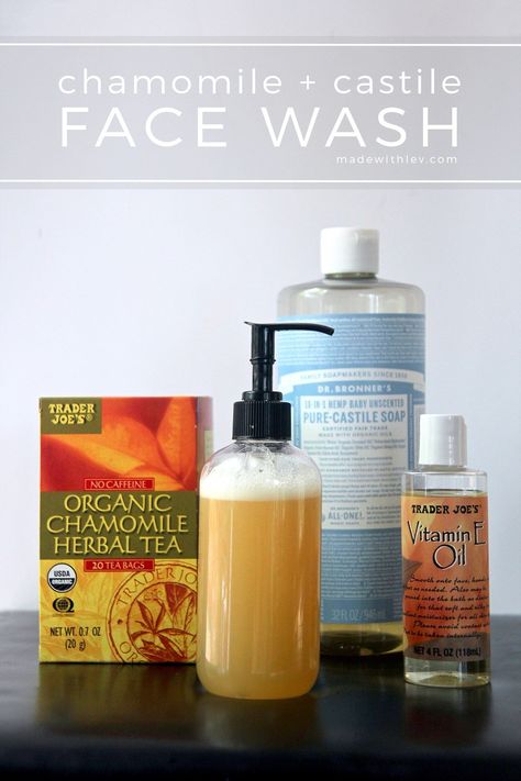 Oil Face Wash, Diy Face Wash, Pure Castile Soap, Face Soap, Homemade Beauty, Castile Soap, Chamomile Tea, Oil Uses, Natural Beauty Tips