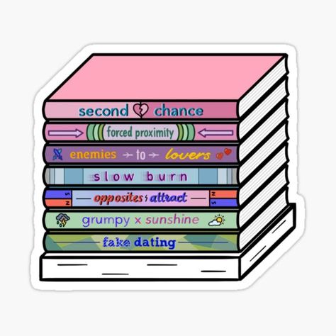 Book Stack Sticker, Book Lovers Stickers, Book Stickers Printable, Slow Burn Love, Age Gap Romance, Romance Tropes, Forbidden Romance, Fake Dating, Mafia Romance