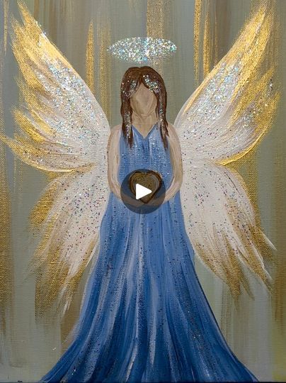 Hand Painted Angel Christmas Ornaments, Angel Watercolor Paintings, Angel Painting Easy, Angel Painting Acrylic, Angels Drawing, Painted Angels, Painting Supplies List, Mod Podge Glitter, Watercolor Angel