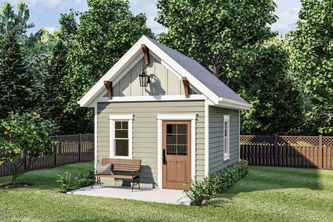 Craftsman Backyard, Backyard Guest Houses, Shed Office, Backyard Studio, Office Plan, House Shed, Backyard Office, Backyard Sheds, Backyard Shed