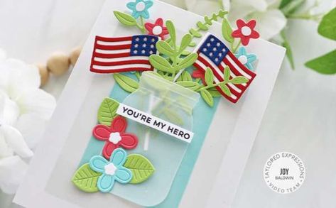 Small American Flags, Lawn Fawn Blog, Greenery Flowers, Body Craft, Edible Crafts, Blue Card, American Flags, Paper Craft Ideas, Holiday Set