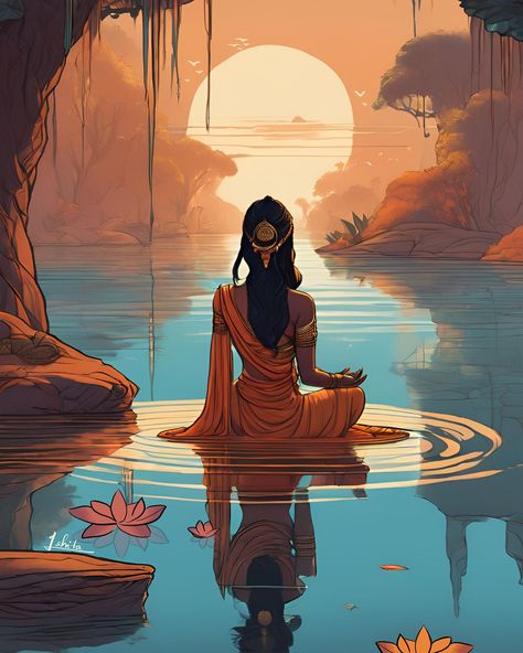 Amidst the forest’s serenity, Sita’s strength and grace shine through . . . #instagram #artist #art #digitalart #painting #SitaInTheForest #IndianMythology #DivineFeminine #EpicTales #ForestSerenity #ArtisticExpression #HinduMythology #CulturalHeritage #MythologicalArt #Sita #Ramayana #IndianArt #SpiritualJourney #NatureAndDivinity Sita Painting, Ramayana Art, Hindu Mythology, Room Posters, Divine Feminine, Spiritual Journey, Indian Art, Artist Art, The Forest