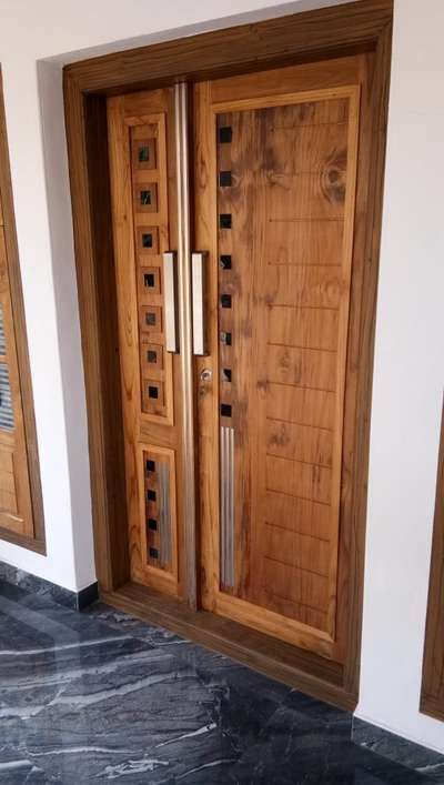 Door Designs by Carpenter Shanu Abbasi, Delhi | Kolo Kerala Main Door Designs, Main Double Door, Main Door Designs, Flush Door Design, Flush Door, Door Design Photos, Double Door Design, Kerala House Design, Kerala Houses