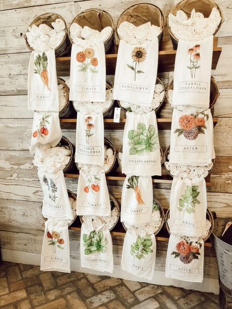 Tea Towel Display, Towel Display, Chip And Jo, Liz Marie, Magnolia Farms, Liz Marie Blog, Cottage Farm, Farm Store, Autumn Display