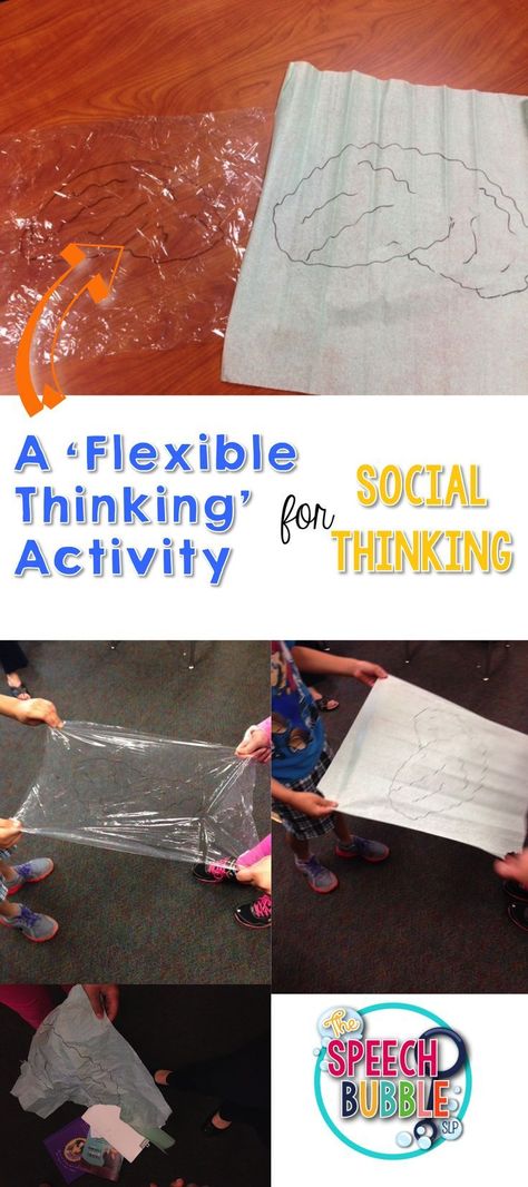 Do you work on Social Thinking? This hands on activity is a great way for students to 'see' what flexible thinking really is! Flexible Thinking Activities, Social Thinking Activities, Social Thinking Curriculum, Flexible Thinking, Play Therapy Techniques, Habits Of Mind, Social Skills Groups, Elementary Counseling, Social Skills Activities